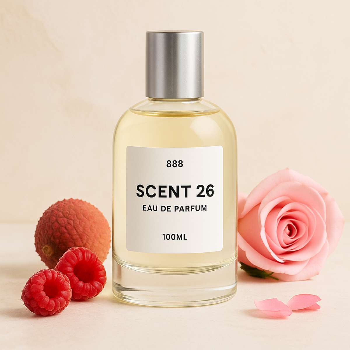 100ml bottle of Angel Nova designer-inspired dupe perfume UK by Scent 26, modern floral scent for women