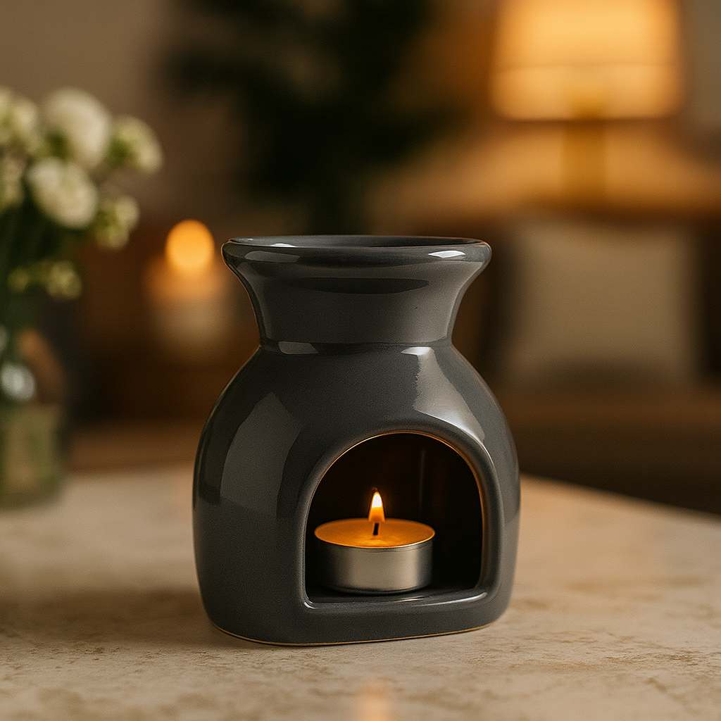 Elegant Mia wax melt burner with a sleek, minimalist design, perfect for enhancing any room’s décor. Ideal for melting your favourite wax melts and filling your space with soothing scents