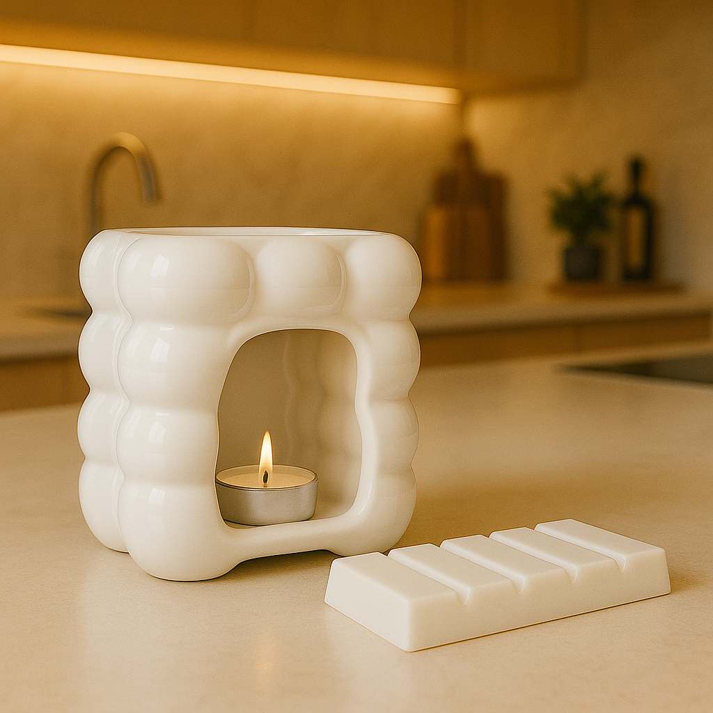 Exquisite Peru wax melt burner featuring a unique, handcrafted design inspired by traditional aesthetics. Perfect for melting wax melts and creating a warm, inviting ambiance in any room