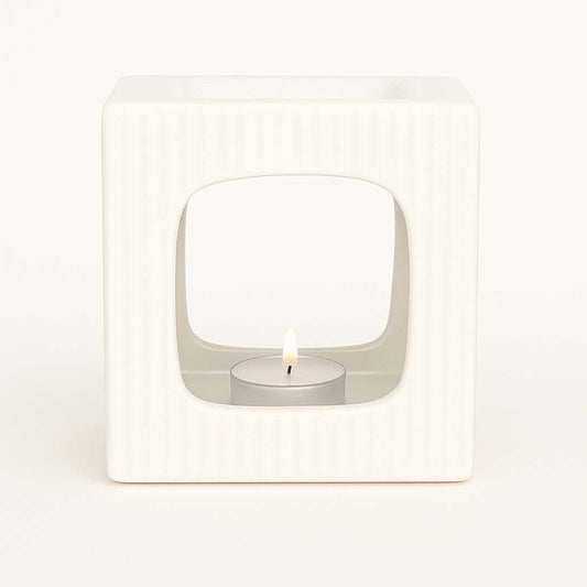 Tallin Wax Burner Ribbed White