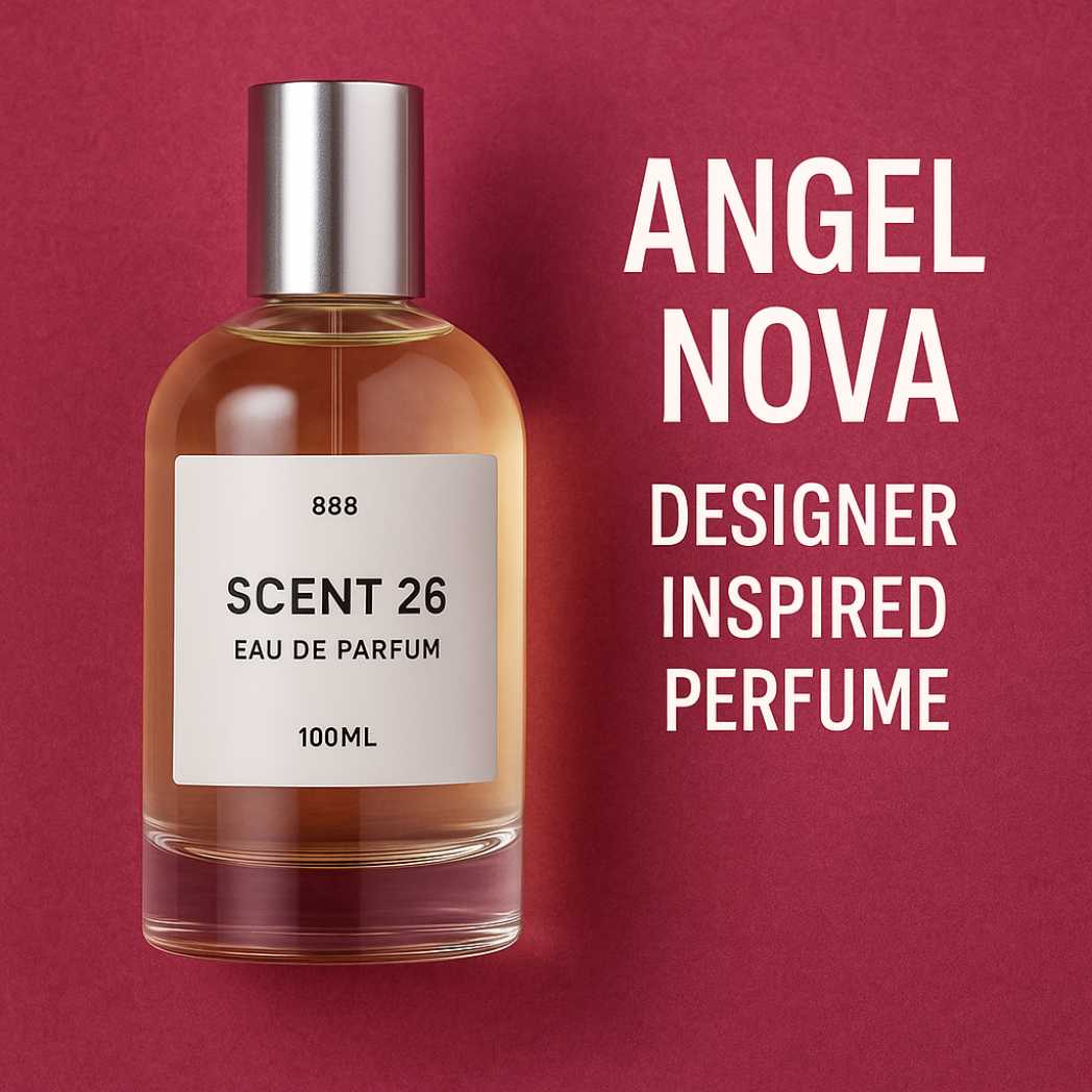 Scent 26 Angel Nova inspired perfume – 100ml fruity floral fragrance bottle, designer style scent for women, affordable dupe with silver cap
