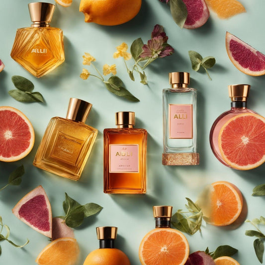 A collection of Aldi Lacura dupe perfumes lined up, inspired by designer fragrances like Flowerbomb, Black Opium, and Sauvage
