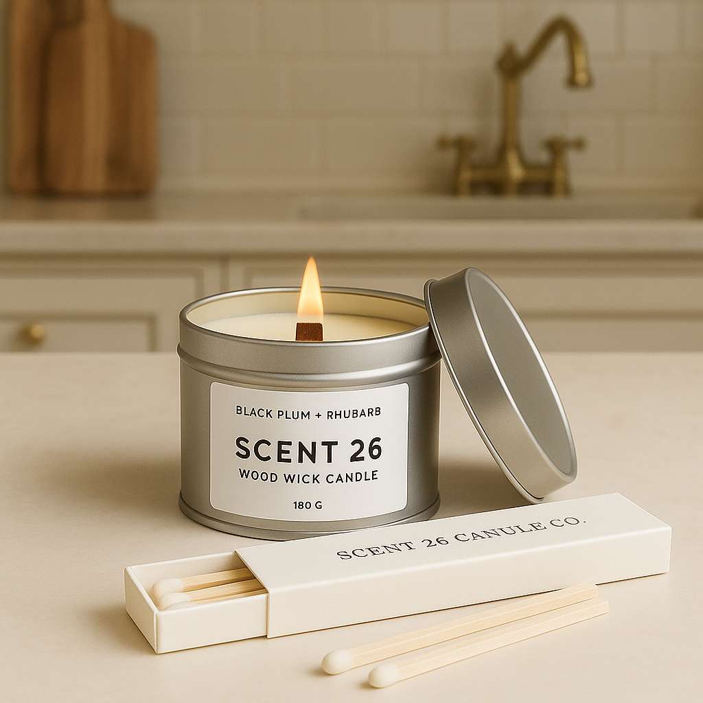 Luxury long safety matches by Scent 26 Candle Co. with elegant white tips