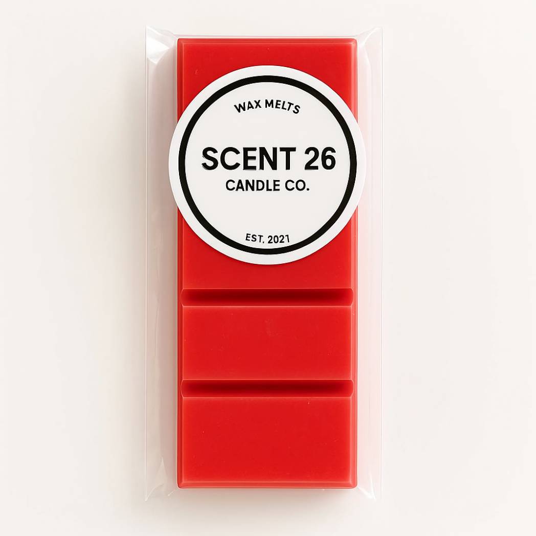 Candy Cane wax melt snap bar with sweet peppermint Christmas scent