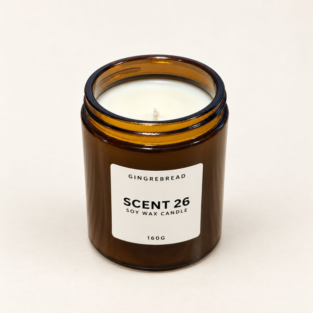 Gingerbread Glass Cotton Wick Candle