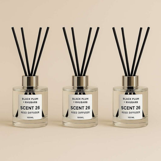 Premium 100ml reed diffusers in luxury packaging, 3 for £49.99