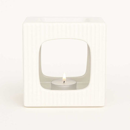 Tallin Wax Burner Ribbed White