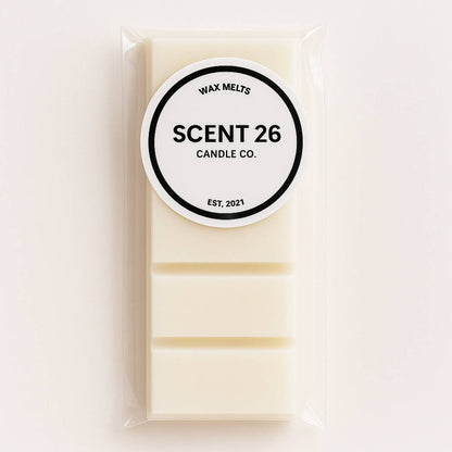 White Christmas wax melt snap bar with soft winter snowy fragrance
