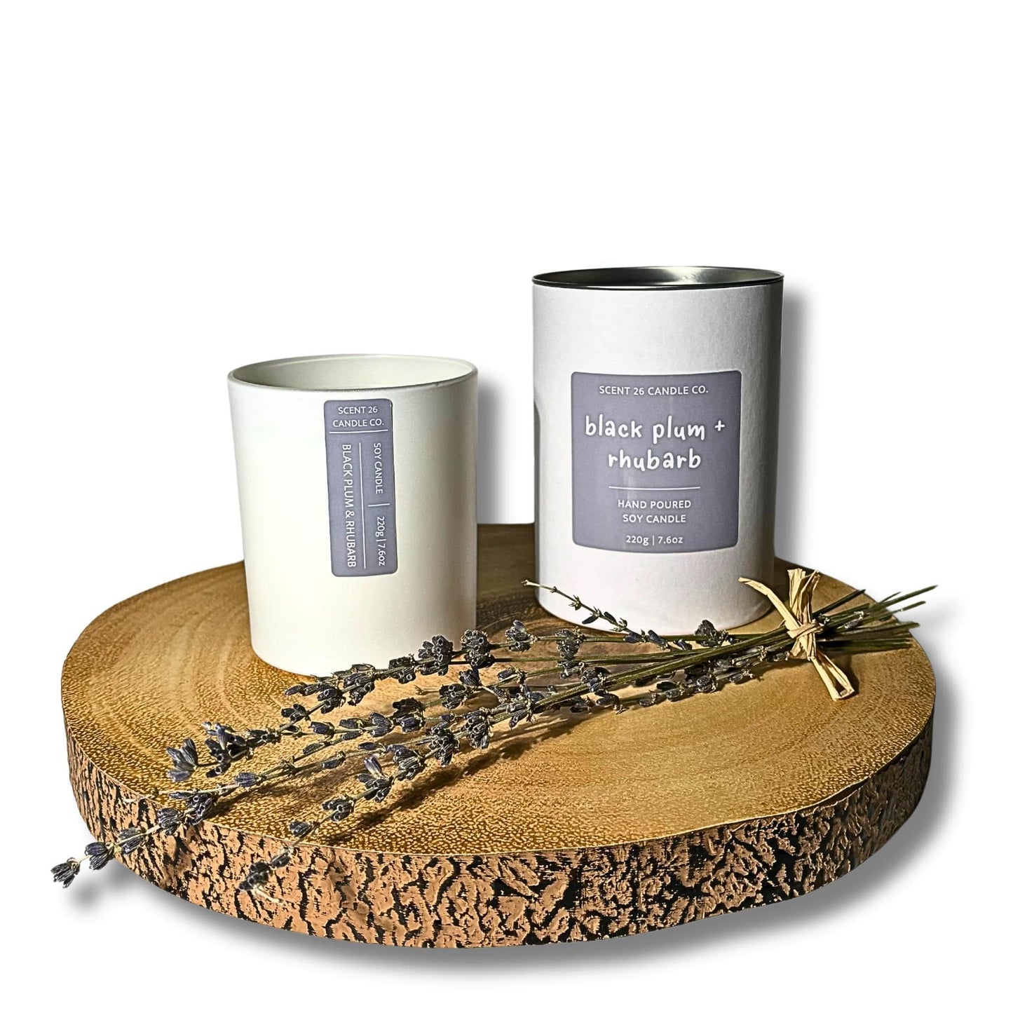 BLACK PLUM + RHUBARB WOOD WICK CANDLE 30CL