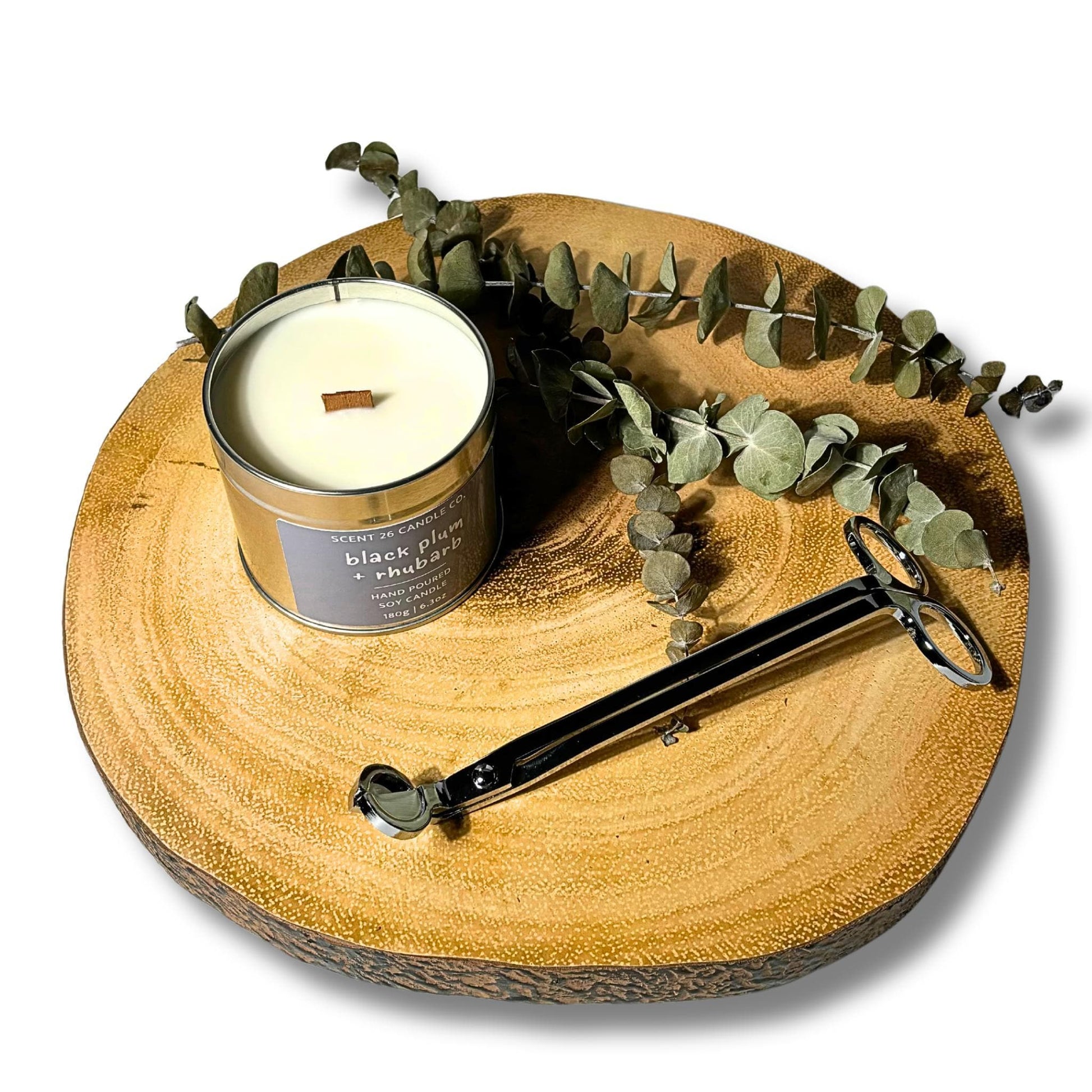 BLACK PLUM + RHUBARB WOOD WICK CANDLE