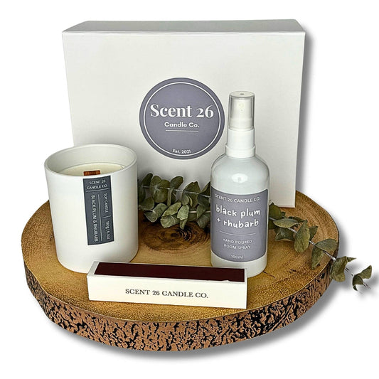 HOME FRAGRANCE GIFT SET: BLACK PLUM + RHUBARB