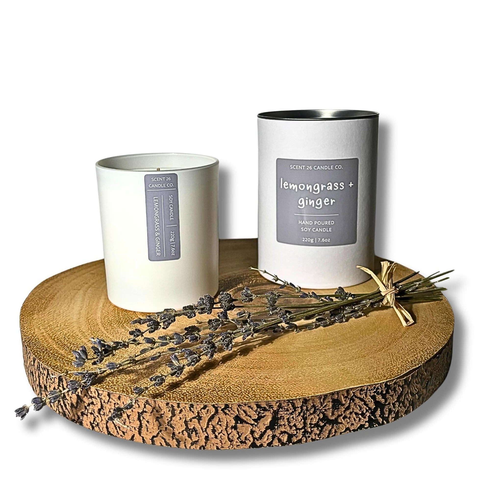 LEMONGRASS + GINGER SCENTED CANDLE 30CL