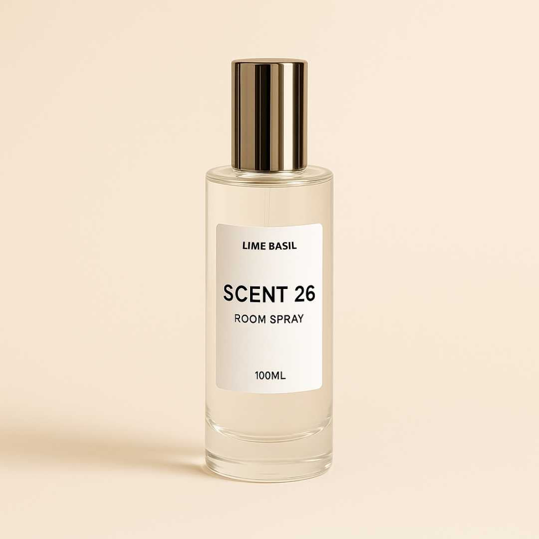 100ml Lime Basil and Mandarin Room Spray in glass bottle
