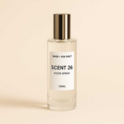 Sage and Sea Salt Room Spray in 100ml clear bottle