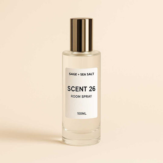 Sage and Sea Salt Room Spray in 100ml clear bottle
