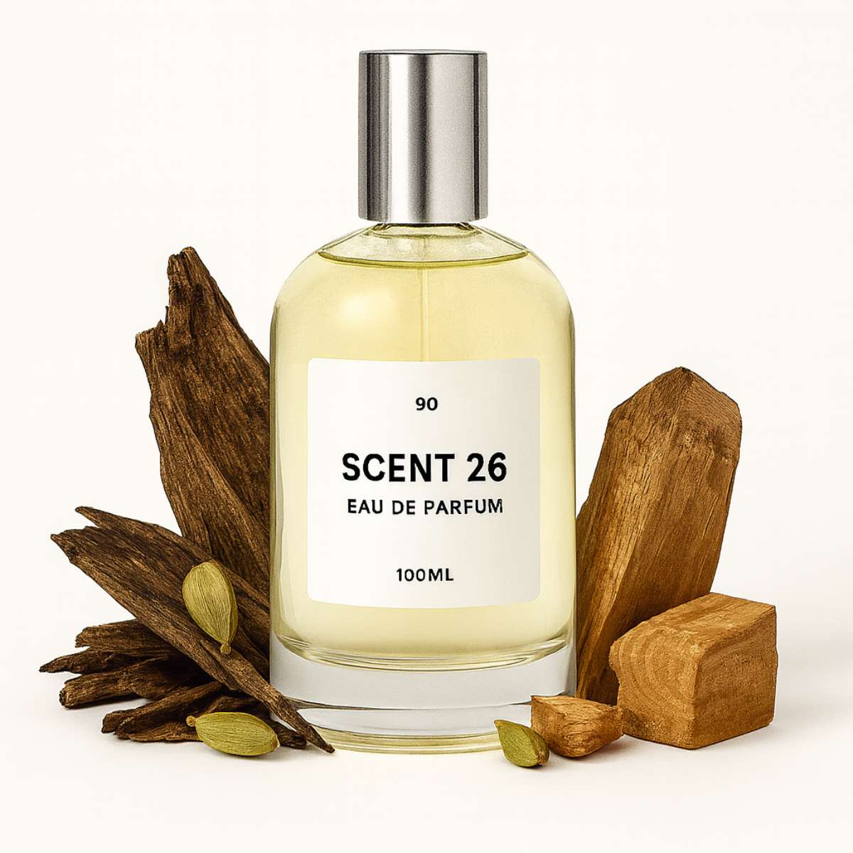 90 inspired Oud Wood dupe perfume by Scent 26 – smoky woody men's fragrance UK